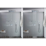 20'' Stainless Steel Flush Mount Rainhead With Cascade Waterfall & Mist Flow