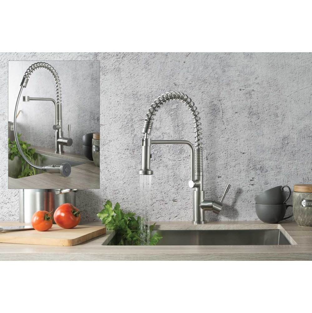 Caso - Semi-Professional Dual Spray Stainless Steel Kitchen Faucet With Pull Out