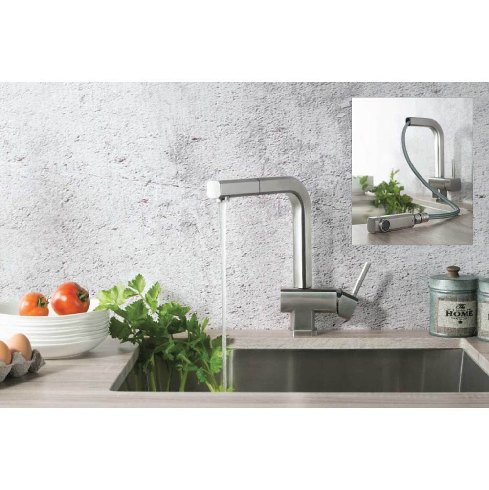 Cito - Dual Spray Stainless Steel Kitchen Faucet With Pull Out