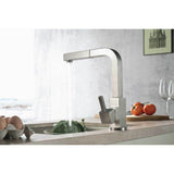 Deus - Dual Spray Stainless Steel Kitchen Faucet With Pull Out