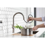 Velox - Dual Spray Stainless Steel Two Handle Kitchen Faucet With Pull Out