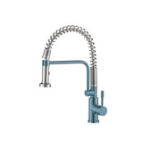 Isenberg By Flusso - Caso - Semi-Professional Dual Spray Stainless Steel Kitchen Faucet With Pull Out - Blue Platinum