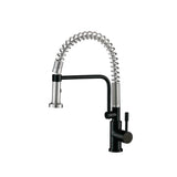 Isenberg By Flusso - Caso - Semi-Professional Dual Spray Stainless Steel Kitchen Faucet With Pull Out - Gloss Black