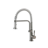 Isenberg By Flusso - Caso - Semi-Professional Dual Spray Stainless Steel Kitchen Faucet With Pull Out - Steel Grey