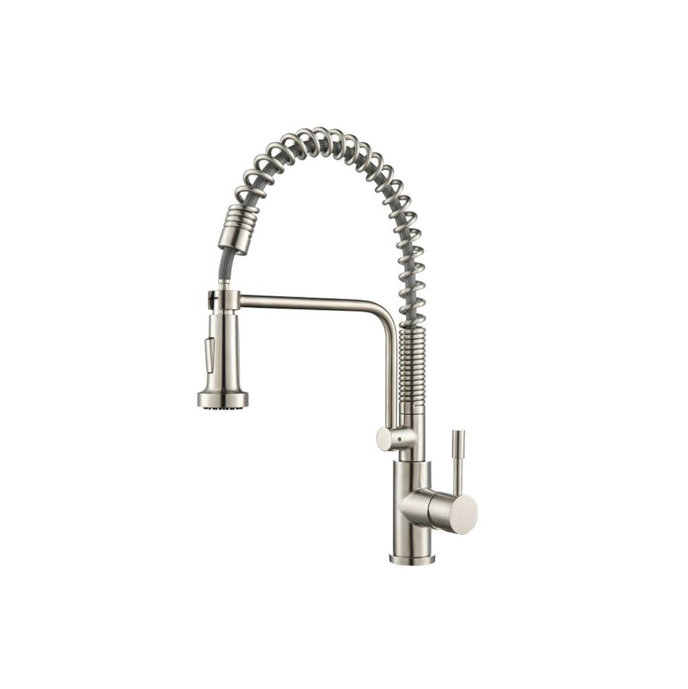 Isenberg By Flusso - Caso - Semi-Professional Dual Spray Stainless Steel Kitchen Faucet With Pull Out - Stainless Steel
