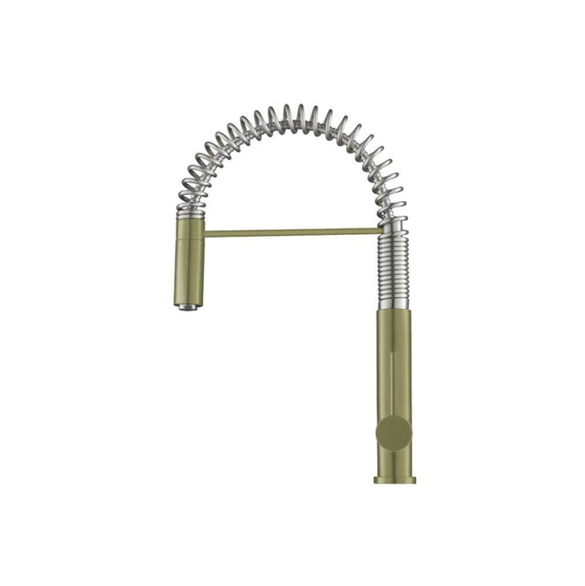 Isenberg By Flusso - Dixie - Semi-Professional Dual Spray Stainless Steel Kitchen Faucet With Pull Out - Army Green