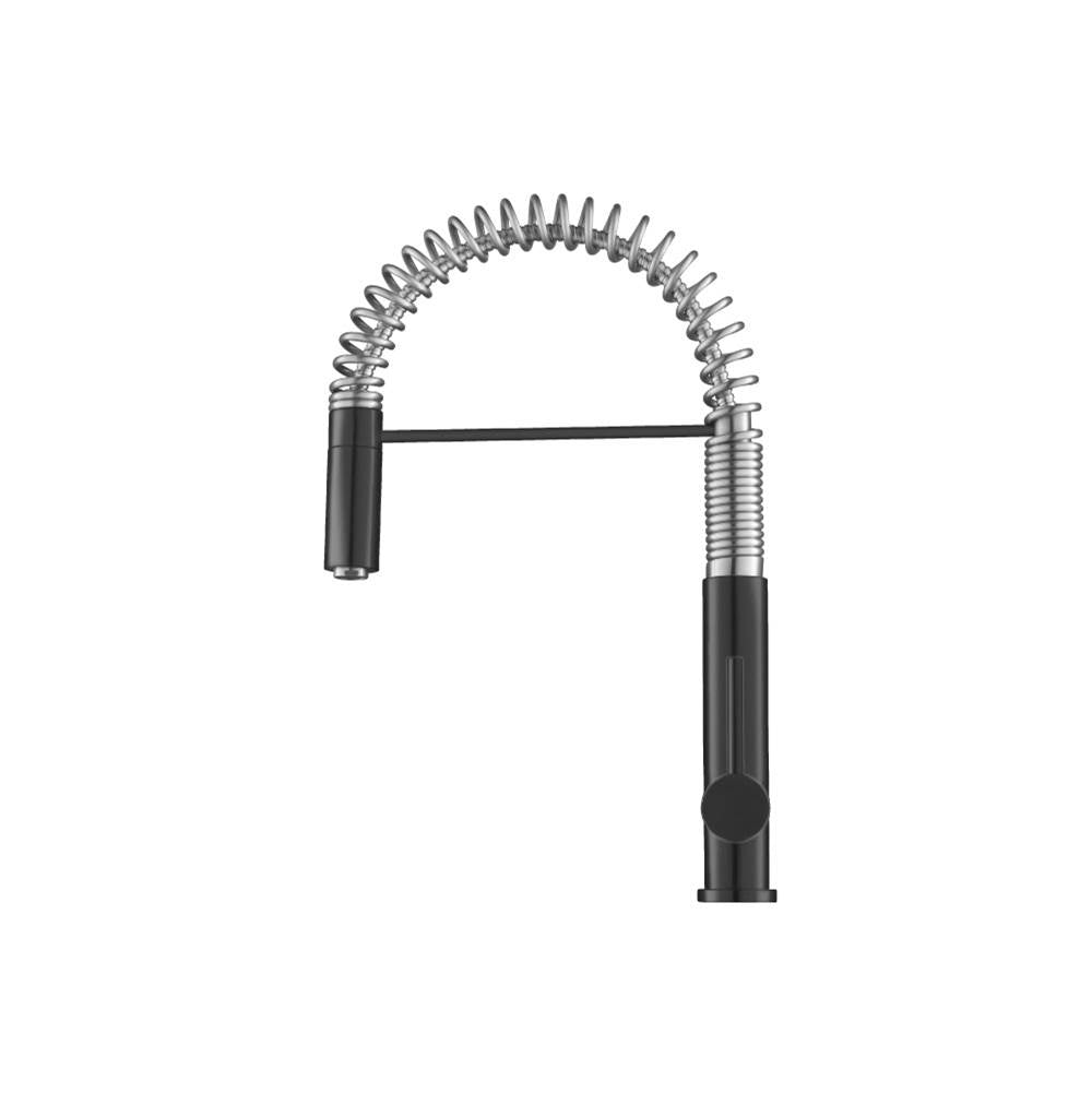 Isenberg By Flusso - Dixie - Semi-Professional Dual Spray Stainless Steel Kitchen Faucet With Pull Out - Dark Grey