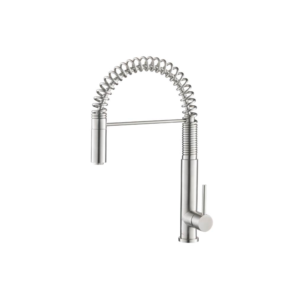Isenberg By Flusso - Dixie - Semi-Professional Dual Spray Stainless Steel Kitchen Faucet With Pull Out - Stainless Steel