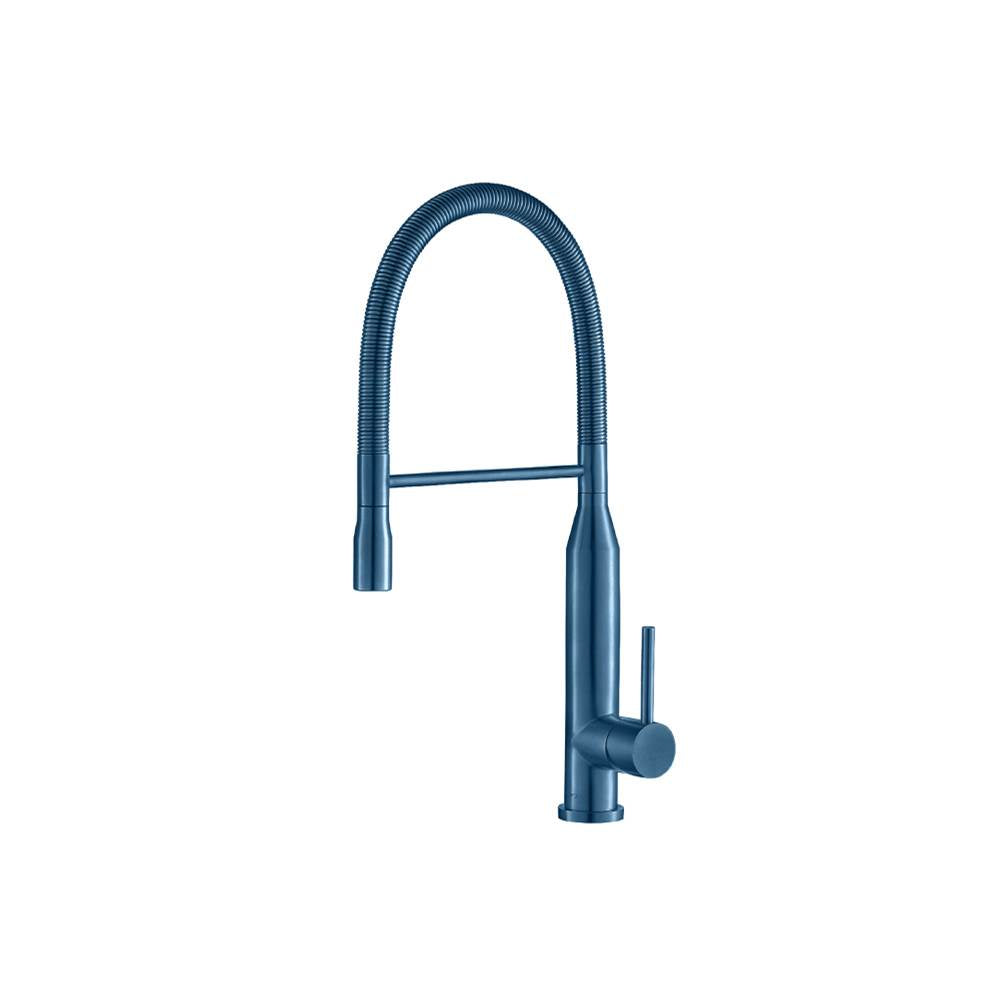 Isenberg By Flusso - Glatt - Semi-Professional Dual Spray Stainless Steel Kitchen Faucet With Pull Out - Blue Platinum