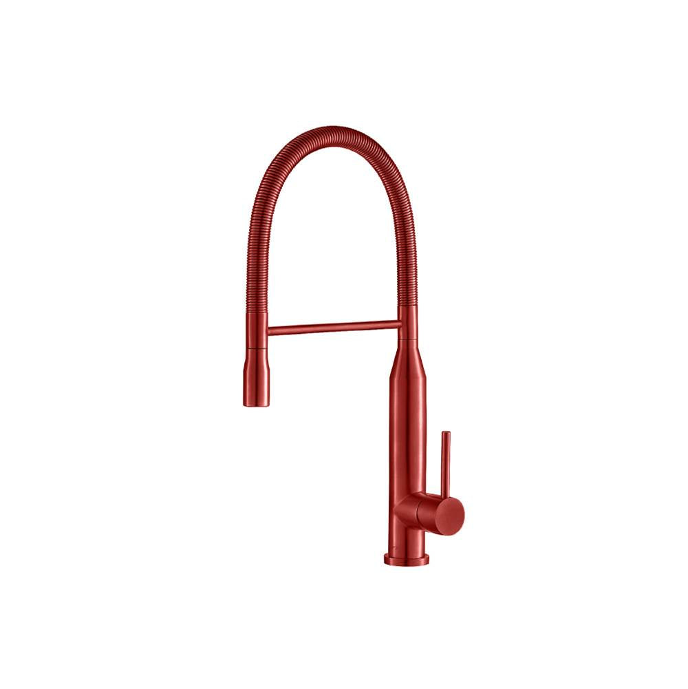 Isenberg By Flusso - Glatt - Semi-Professional Dual Spray Stainless Steel Kitchen Faucet With Pull Out - Crimson