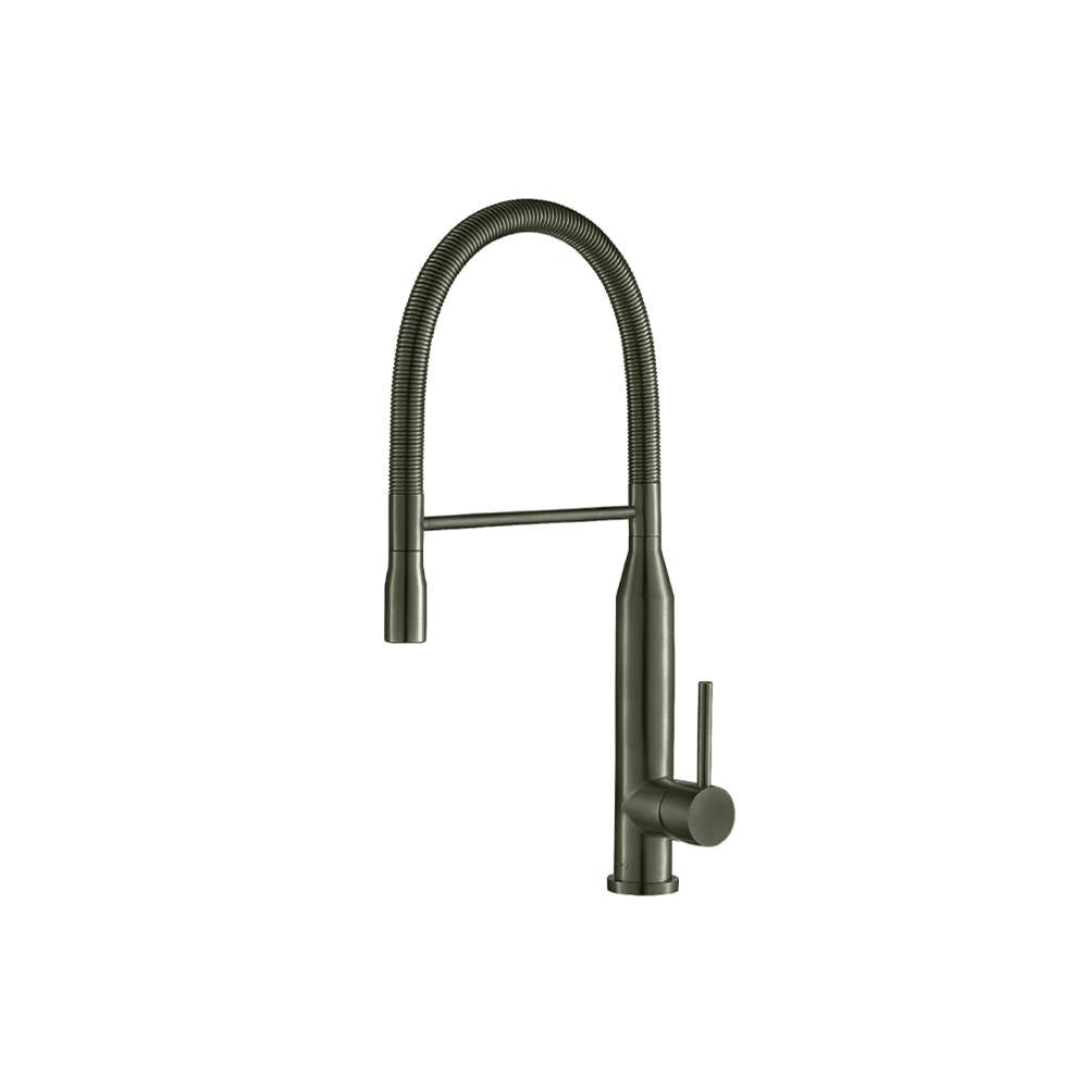 Isenberg By Flusso - Glatt - Semi-Professional Dual Spray Stainless Steel Kitchen Faucet With Pull Out - Dark Green