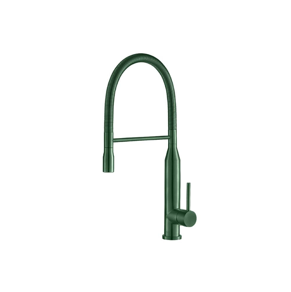 Isenberg By Flusso - Glatt - Semi-Professional Dual Spray Stainless Steel Kitchen Faucet With Pull Out - Leaf Green