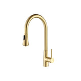 Isenberg By Flusso - Zest - Dual Spray Stainless Steel Kitchen Faucet With Pull Out - Brushed Gold Pvd