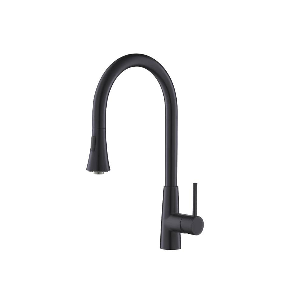 Isenberg By Flusso - Zest - Dual Spray Stainless Steel Kitchen Faucet With Pull Out - Dark Grey
