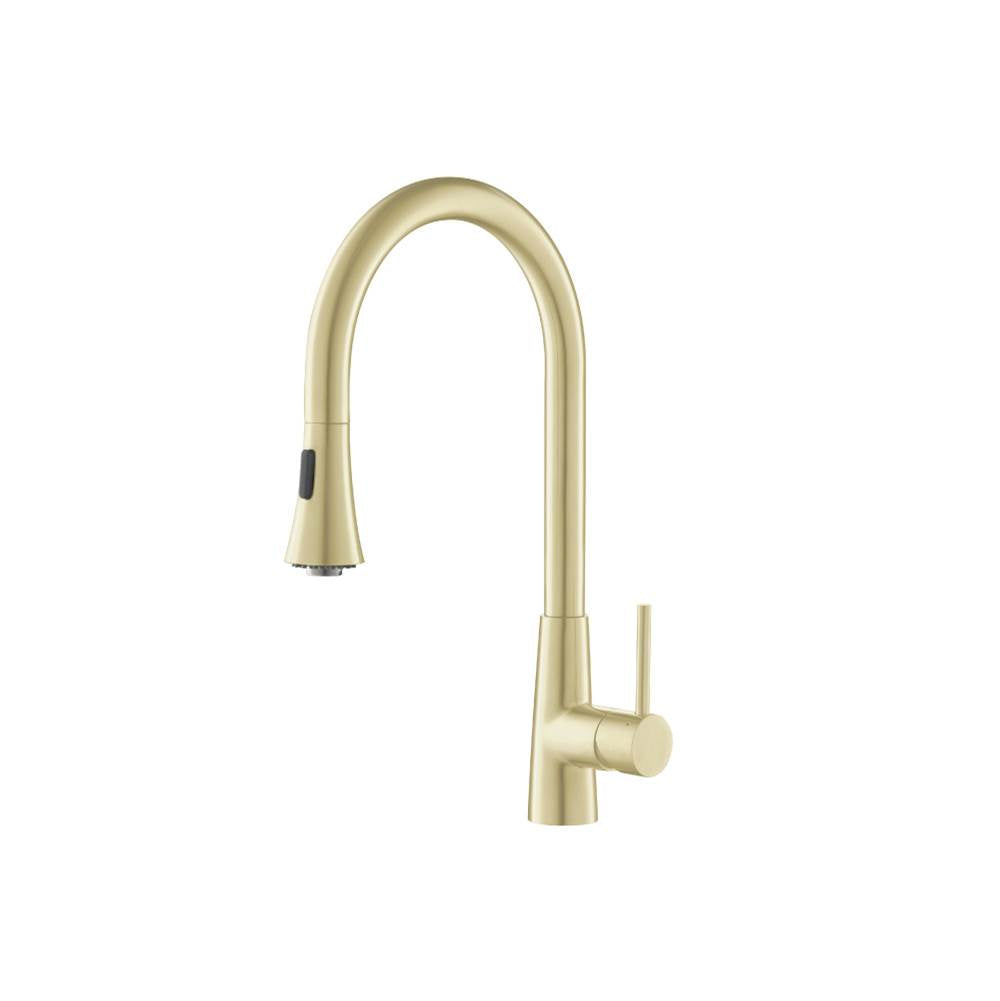 Isenberg By Flusso - Zest - Dual Spray Stainless Steel Kitchen Faucet With Pull Out - Light Tan