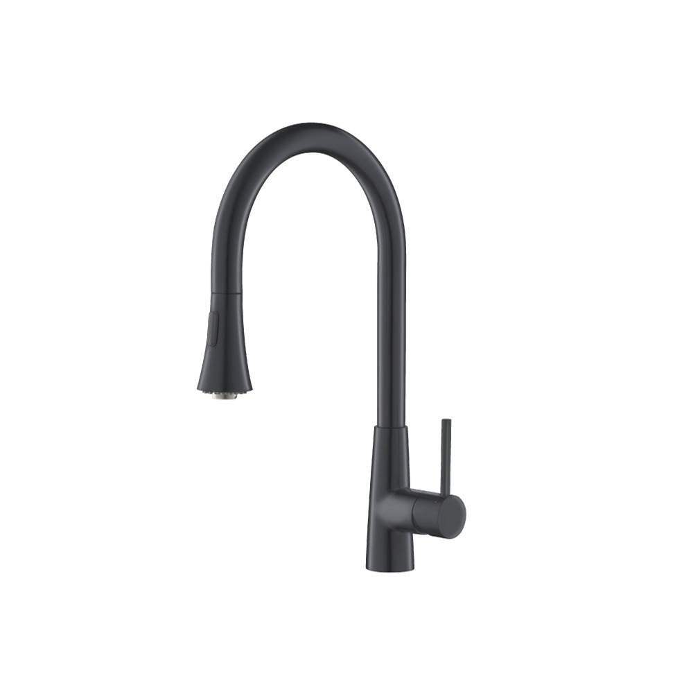 Isenberg By Flusso - Zest - Dual Spray Stainless Steel Kitchen Faucet With Pull Out - Rock Grey