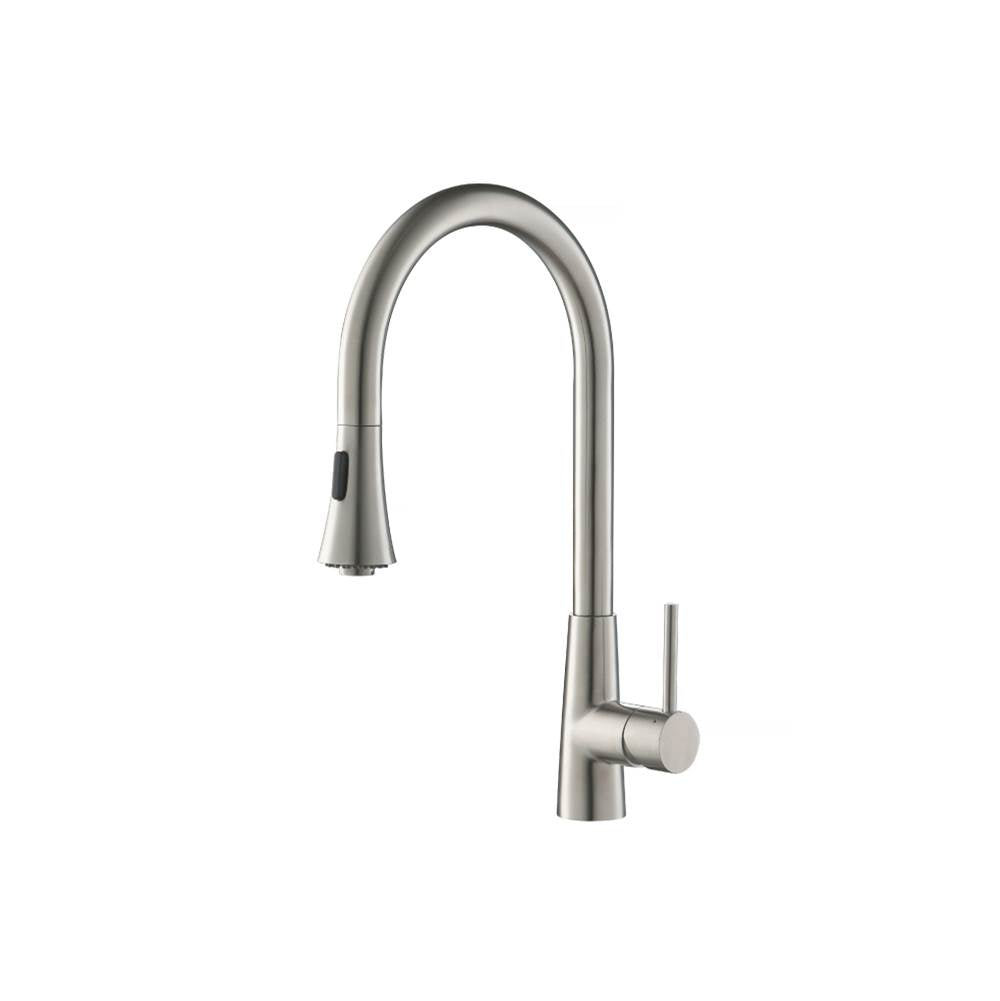 Isenberg By Flusso - Zest - Dual Spray Stainless Steel Kitchen Faucet With Pull Out - Stainless Steel