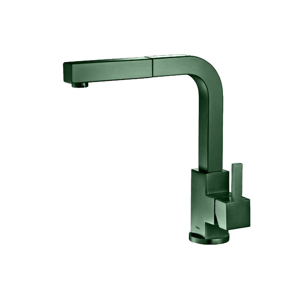 Isenberg By Flusso - Deus - Dual Spray Stainless Steel Kitchen Faucet With Pull Out - Leaf Green