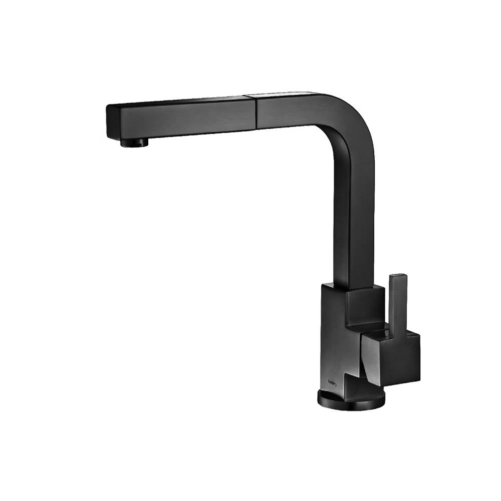 Isenberg By Flusso - Deus - Dual Spray Stainless Steel Kitchen Faucet With Pull Out - Matte Black