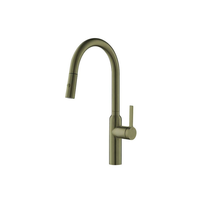 Isenberg By Flusso - Ziel - Dual Spray Stainless Steel Kitchen Faucet With Pull Out - Army Green