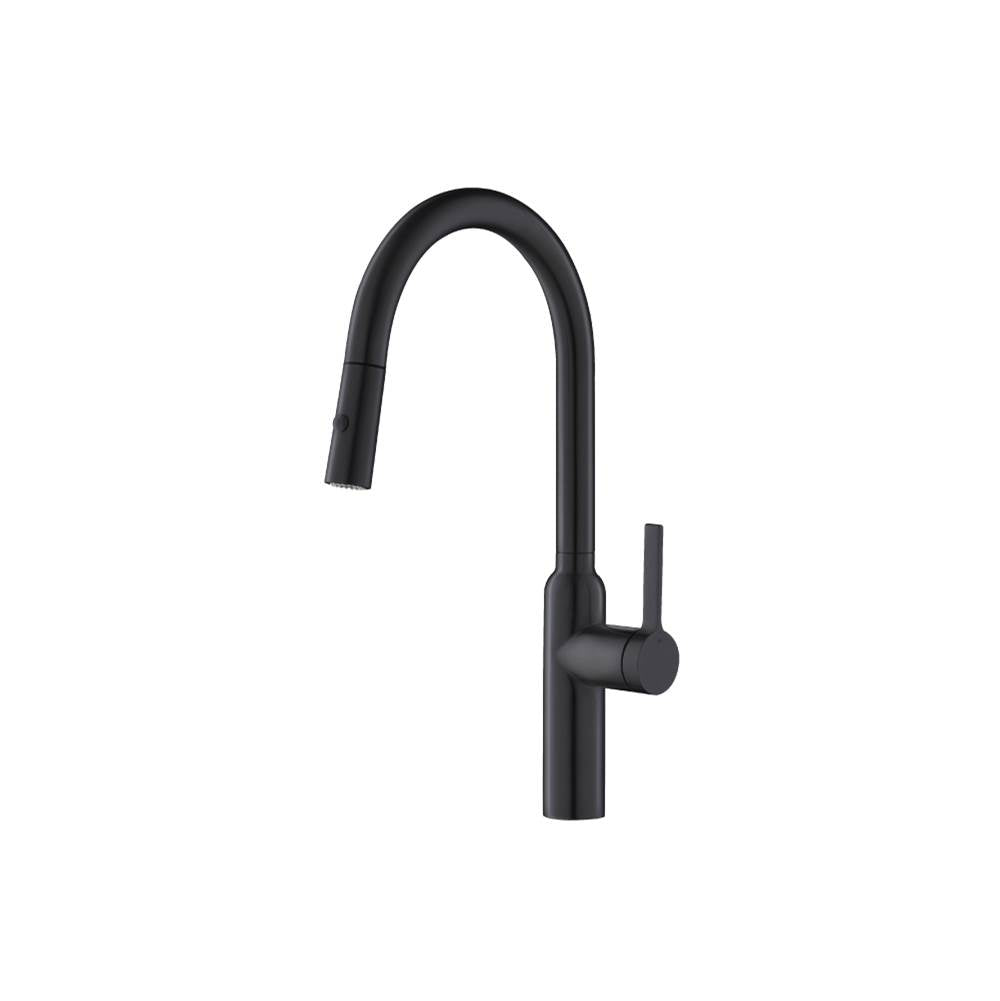 Isenberg By Flusso - Ziel - Dual Spray Stainless Steel Kitchen Faucet With Pull Out - Dark Grey