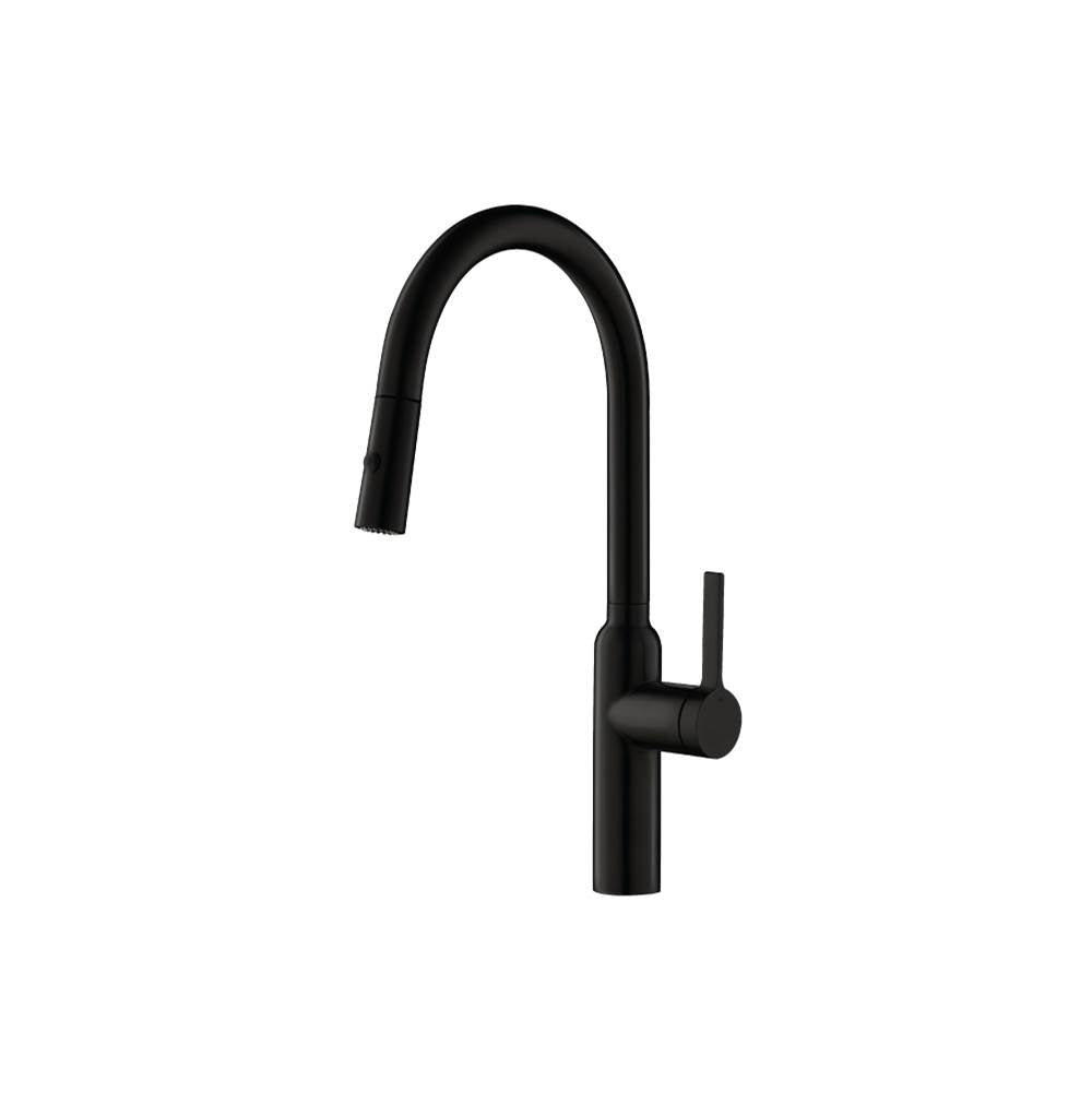 Isenberg By Flusso - Ziel - Dual Spray Stainless Steel Kitchen Faucet With Pull Out - Gloss Black