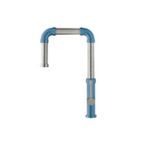 Isenberg By Flusso - Tanz - Stainless Steel Kitchen Faucet With Side Sprayer - Blue Platinum