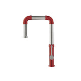Isenberg By Flusso - Tanz - Stainless Steel Kitchen Faucet With Side Sprayer - Crimson