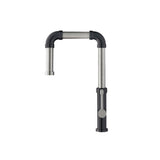 Isenberg By Flusso - Tanz - Stainless Steel Kitchen Faucet With Side Sprayer - Dark Grey
