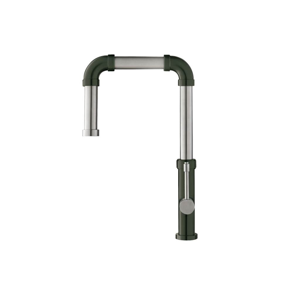 Isenberg By Flusso - Tanz - Stainless Steel Kitchen Faucet With Side Sprayer - Dark Green