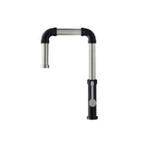 Isenberg By Flusso - Tanz - Stainless Steel Kitchen Faucet With Side Sprayer - Gloss Black