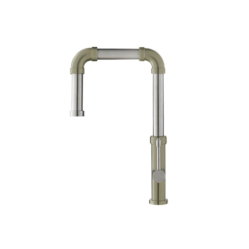 Isenberg By Flusso - Tanz - Stainless Steel Kitchen Faucet With Side Sprayer - Light Verde