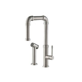 Isenberg By Flusso - Tanz - Stainless Steel Kitchen Faucet With Side Sprayer - Stainless Steel