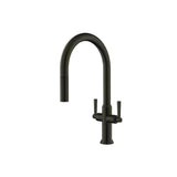 Isenberg By Flusso - Velox - Dual Spray Stainless Steel Two Handle Kitchen Faucet With Pull Out - Dark Green