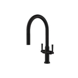 Isenberg By Flusso - Velox - Dual Spray Stainless Steel Two Handle Kitchen Faucet With Pull Out - Gloss Black