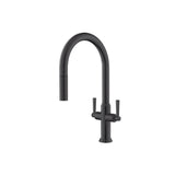 Isenberg By Flusso - Velox - Dual Spray Stainless Steel Two Handle Kitchen Faucet With Pull Out - Gun Metal Grey