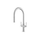 Isenberg By Flusso - Velox - Dual Spray Stainless Steel Two Handle Kitchen Faucet With Pull Out - Gloss White