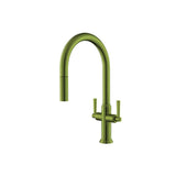 Isenberg By Flusso - Velox - Dual Spray Stainless Steel Two Handle Kitchen Faucet With Pull Out - Isenberg Green