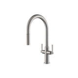 Isenberg By Flusso - Velox - Dual Spray Stainless Steel Two Handle Kitchen Faucet With Pull Out - Stainless Steel