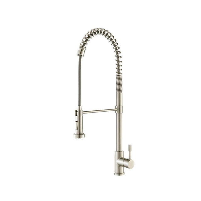 Isenberg By Flusso - Professio - S - Dual Spray Professional Stainless Steel Kitchen Faucet With Pull Out - Stainless Steel