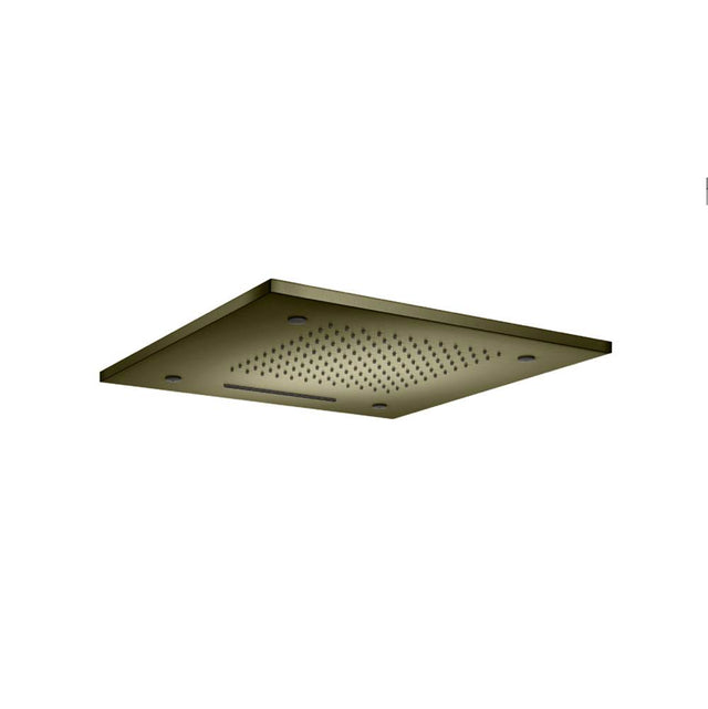 Isenberg By Flusso - 20'' Stainless Steel Flush Mount Rainhead With Cascade Waterfall & Mist Flow - Army Green