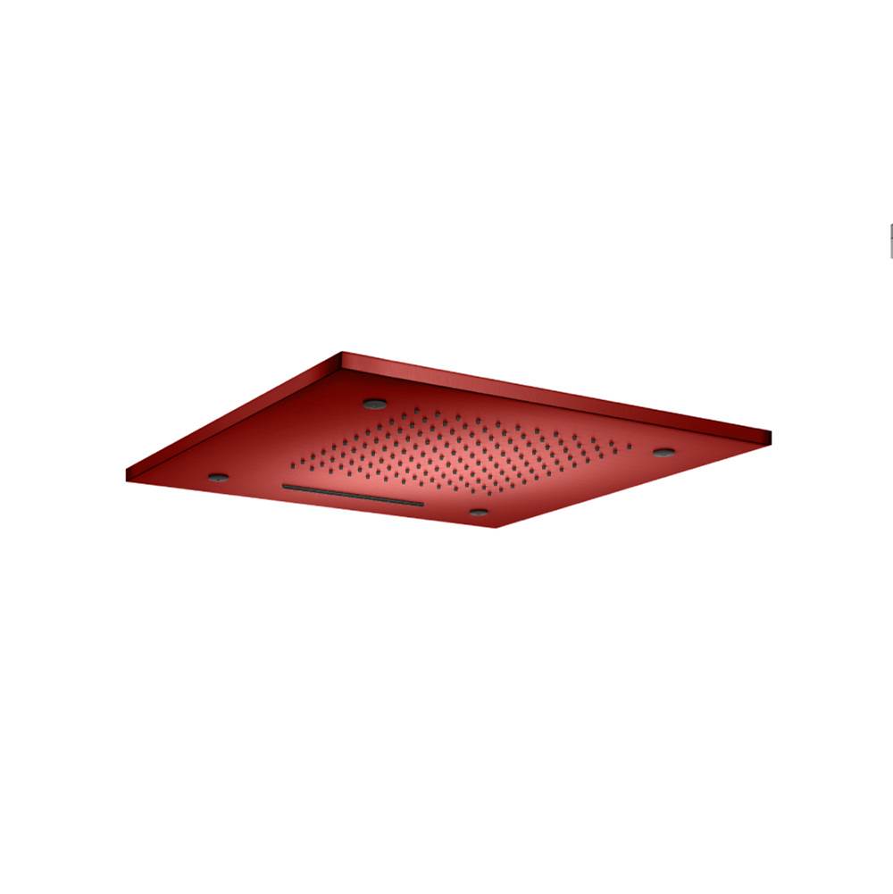 Isenberg By Flusso - 20'' Stainless Steel Flush Mount Rainhead With Cascade Waterfall & Mist Flow - Crimson