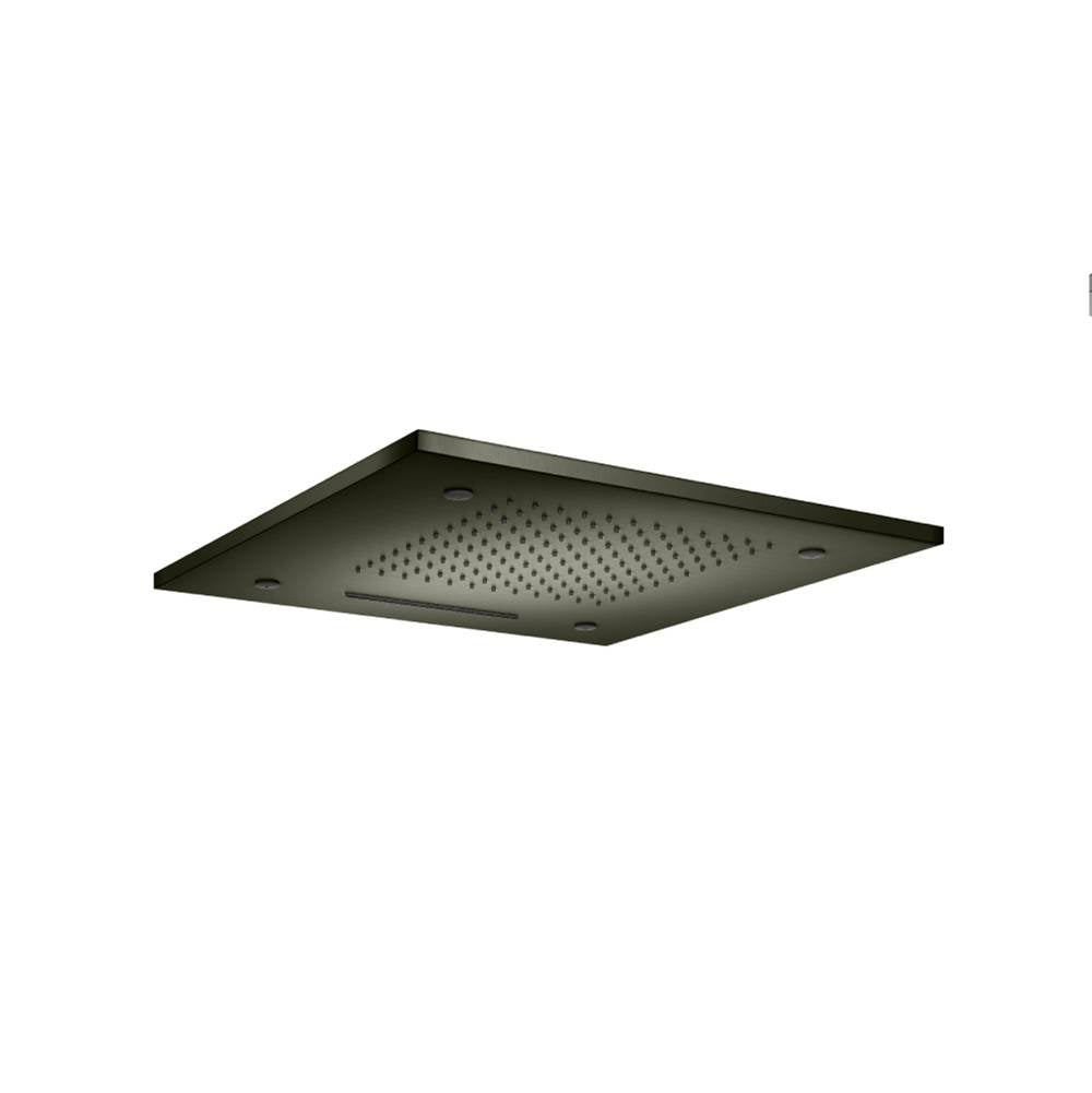Isenberg By Flusso - 20'' Stainless Steel Flush Mount Rainhead With Cascade Waterfall & Mist Flow - Dark Green