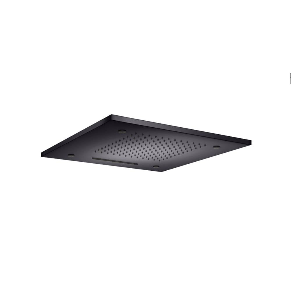 Isenberg By Flusso - 20'' Stainless Steel Flush Mount Rainhead With Cascade Waterfall & Mist Flow - Rock Grey