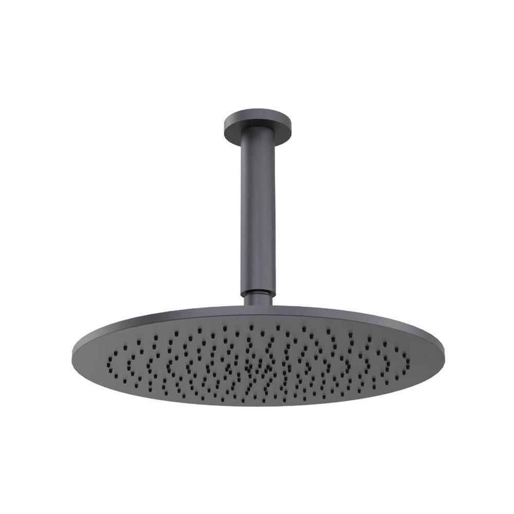 Isenberg By Flusso - 12'' Rain Head with 6'' Ceiling Mount Arm - Dark Grey