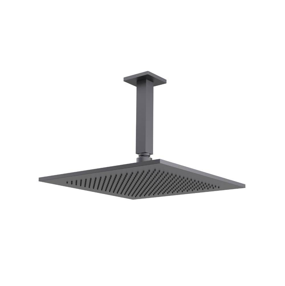 Isenberg By Flusso - 12'' Rain Head with 6'' Ceiling Mount Arm - Dark Grey