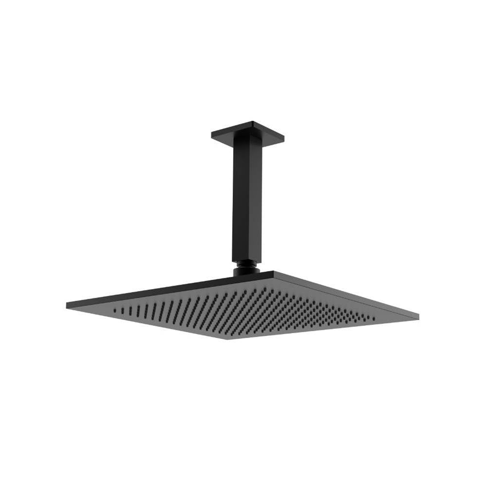Isenberg By Flusso - 12'' Rain Head with 6'' Ceiling Mount Arm - Gloss Black