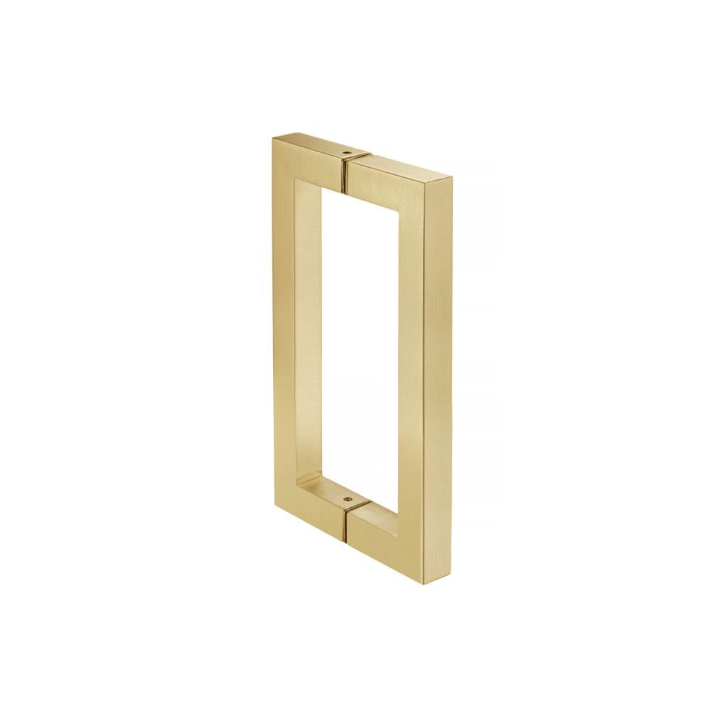 Isenberg By Flusso - 8'' Back-To-Back Square Shower Door Pull Handle - Satin Brass PVD