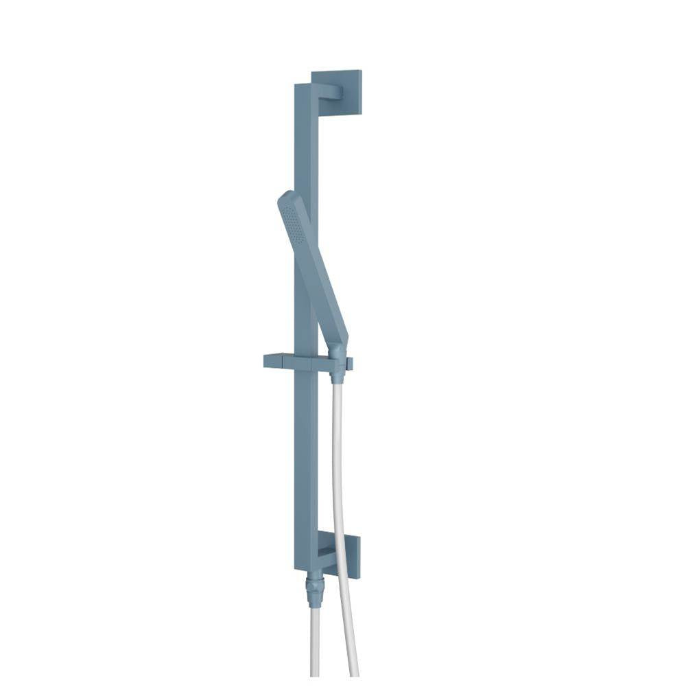 Isenberg By Flusso - Hand Shower Set with Slide Bar, Integrated Elbow & Hose - Blue Platinum