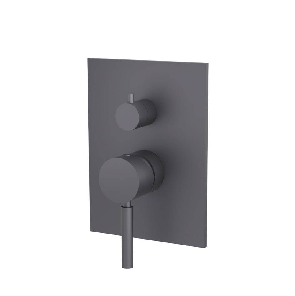 Isenberg By Flusso - Tub / Shower Trim With Pressure Balance Valve - 2-Output - Dark Grey
